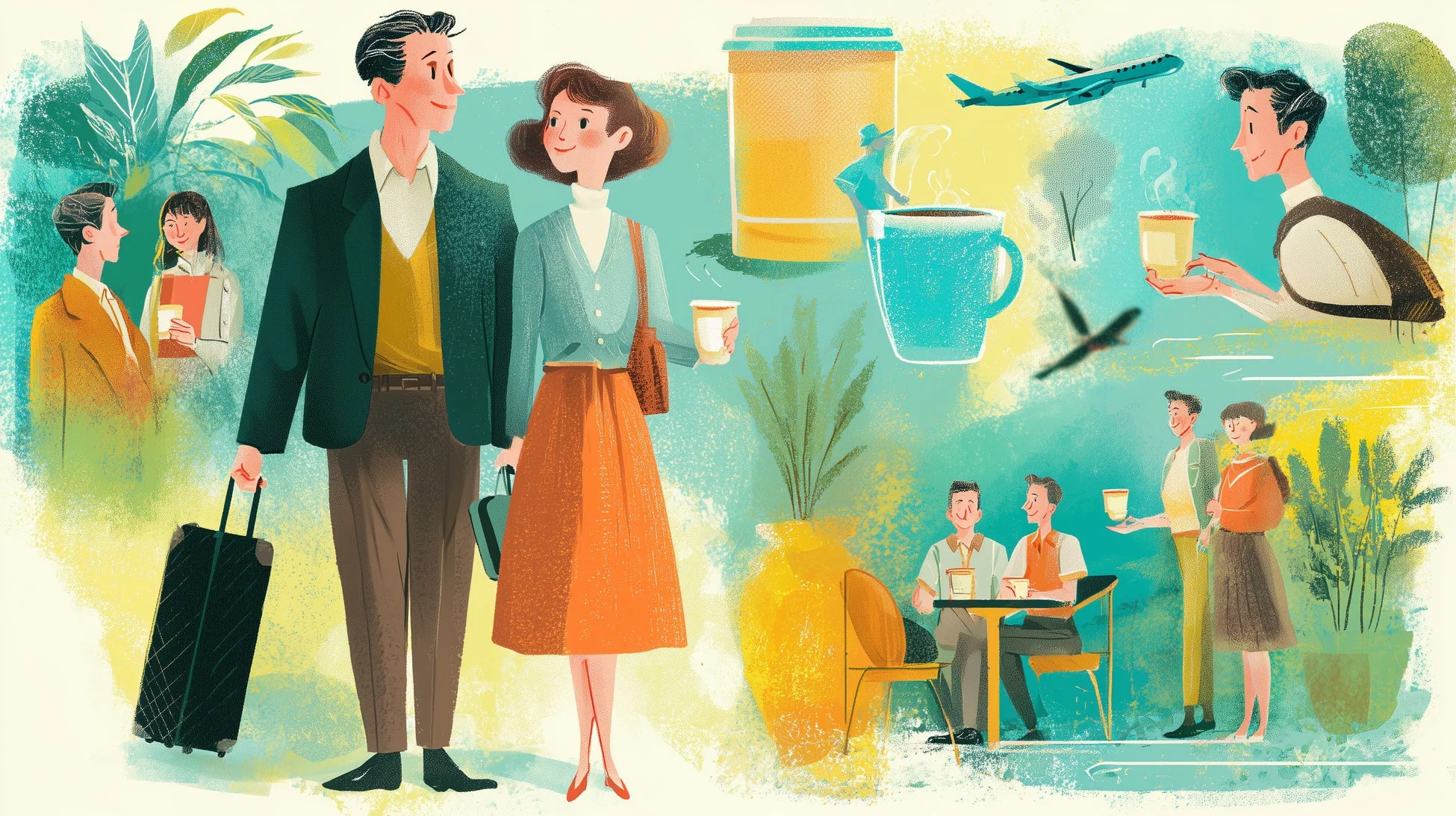 旅行を楽しむ人々