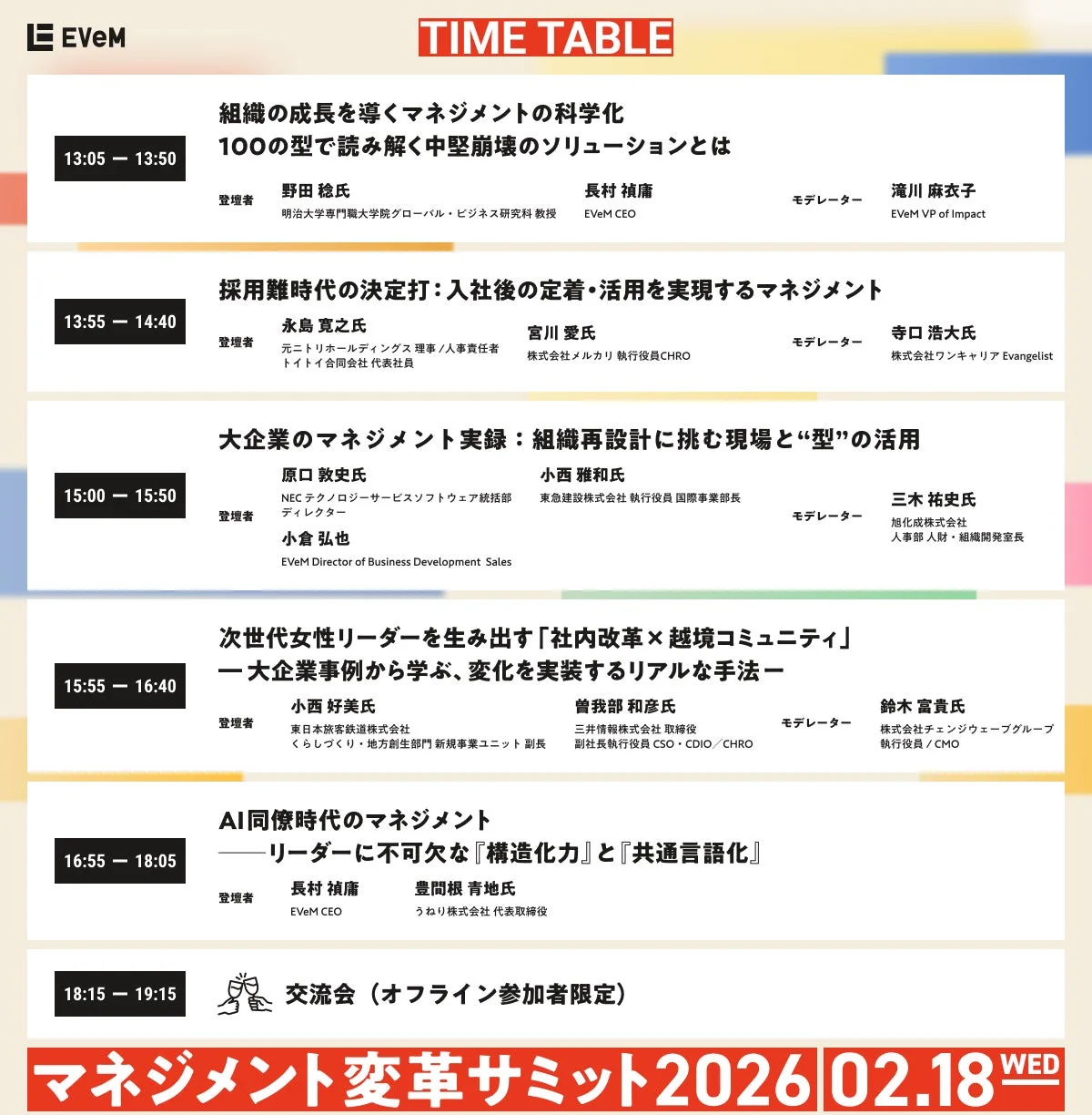 マネジメント変革サミット2026タイムテーブル
