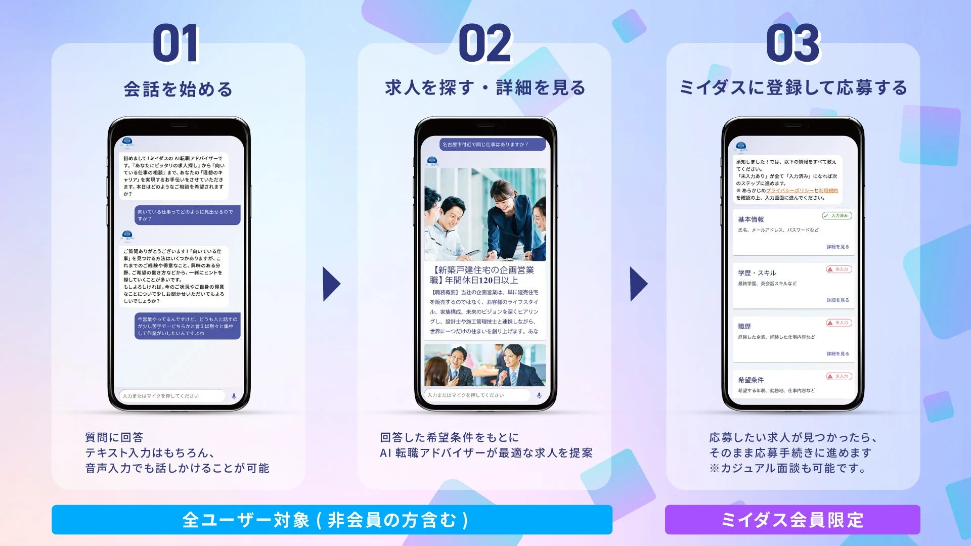 ミイダス AI転職アドバイザー 利用方法