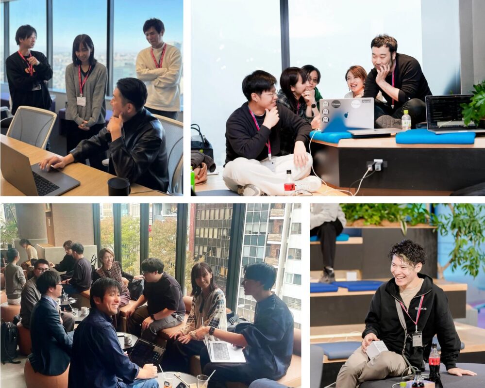 オフィス空間で活発に交流する人々