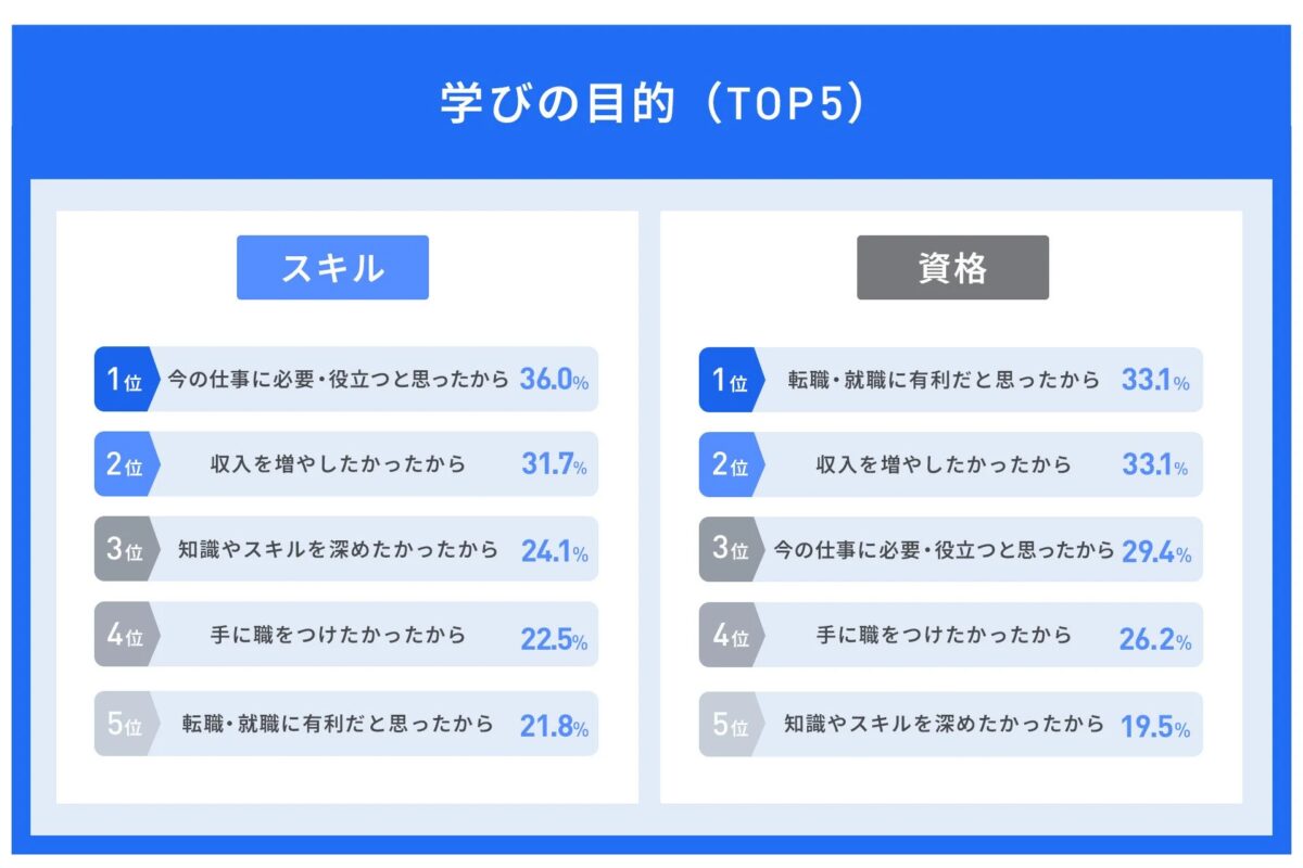 学びの目的 (TOP5)