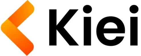 「Kiei」という文字と、左向きのオレンジ色のグラデーションの記号が組み合わされたロゴマークです。シンプルなデザインで、特定のブランドや企業を表していると考えられます。