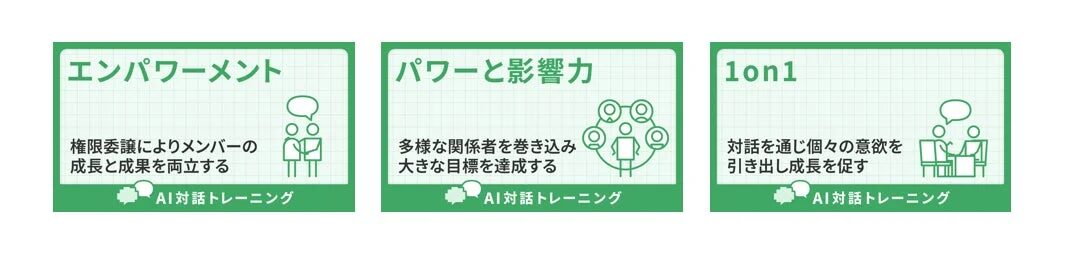 AI対話トレーニングの科目例