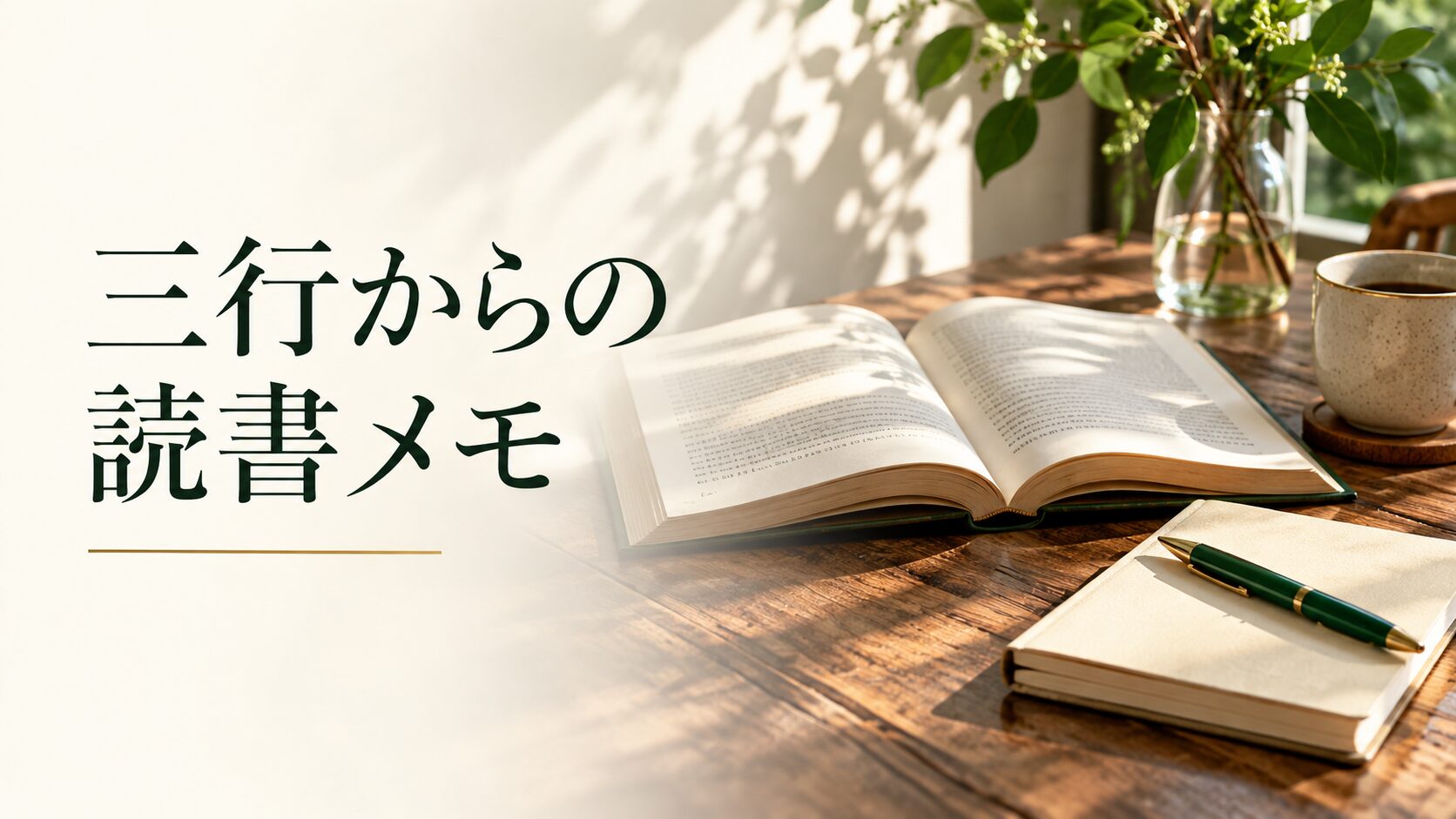 三行からの読書メモ。記事テーマを表す写真風の表紙