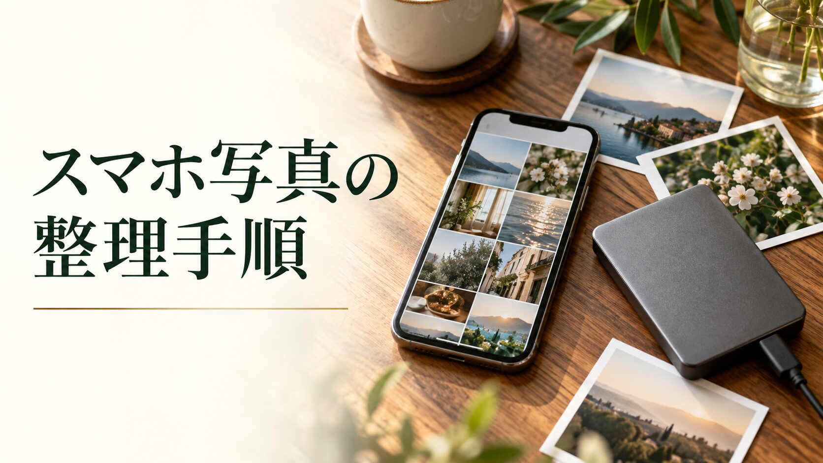 スマホ写真の整理手順。記事テーマを表す写真風の表紙