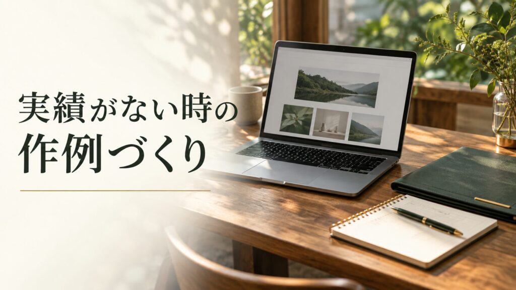 実績がない時の作例づくり。記事テーマを表す写真風の表紙