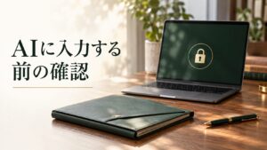 AIに入力する前の確認。記事テーマを表す写真風の表紙